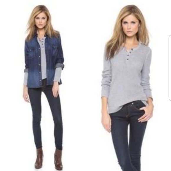 rag & bone Tops - Rag & Bone Belarus Knit Gray Henley
